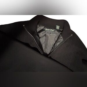 Men's Quarter Zip Black Sweater Size L Cable-Knit Wind-Lined Cold Weather  SKU23